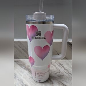 Stanley & Target 2026 Colab Pink and White Heart Tumbler
